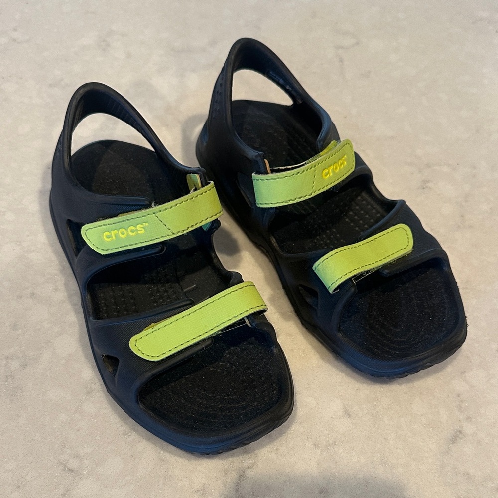CROCS Kids Sandals - Black and Yellow